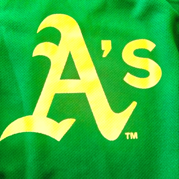Oakland A's Athletics Vintage Jersey Mens Size XL Match Up Green Yellow - Picture 3 of 11
